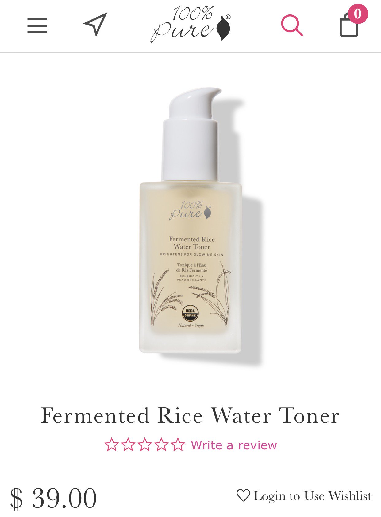 fermented rice water toner