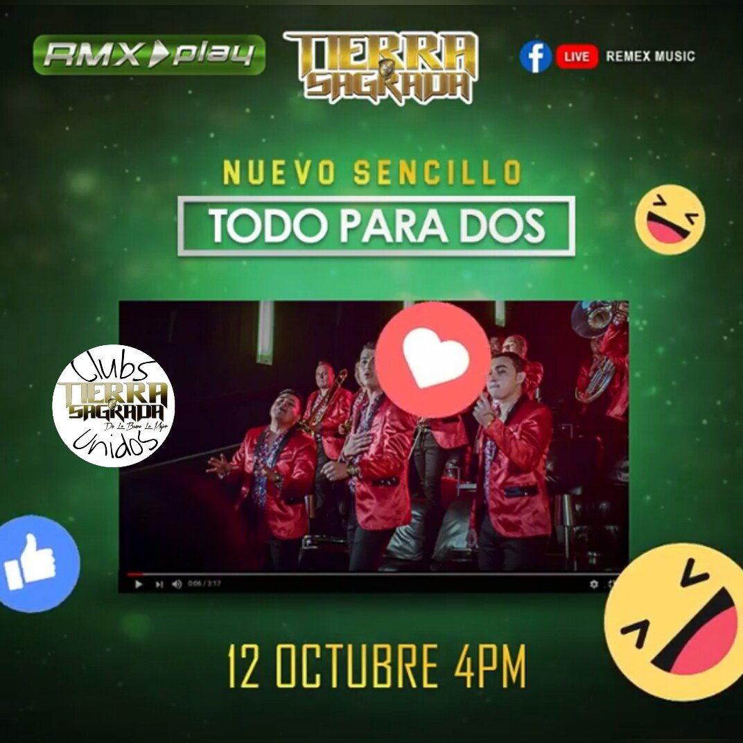 lasmalastsoax's tweet photo. Nuevo sencillo @tierrasagrada1 : #TodoParaDos
JUEVES 12 DE OCT 4PM
#RMXPlay de @Remex_Music 
⭕ClubsUnidos⭕
#MalasTS https://t.co/mihslDjAaN