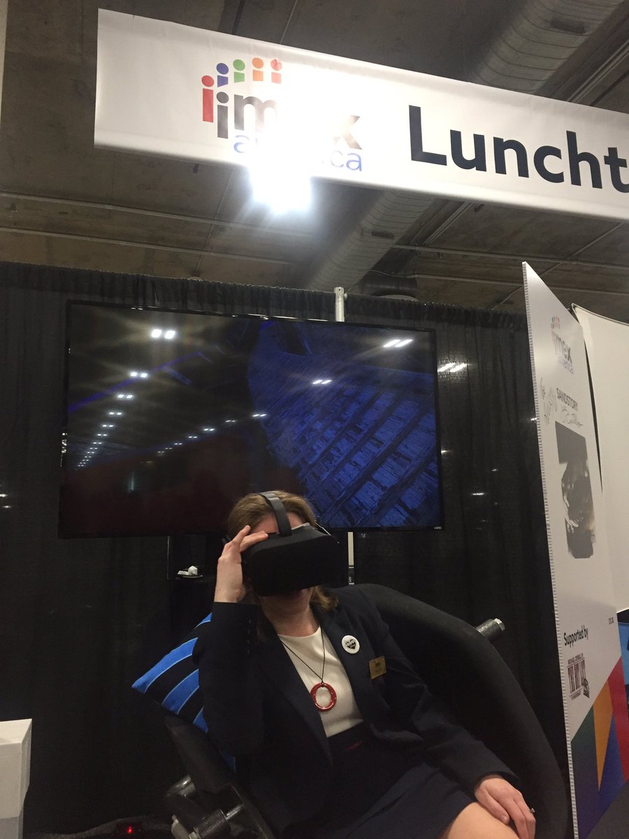 Lunchtime live in action with @IMEXCarina on the virtual role-coaster #imex17 Experience that yourself at the Hall G, level 1