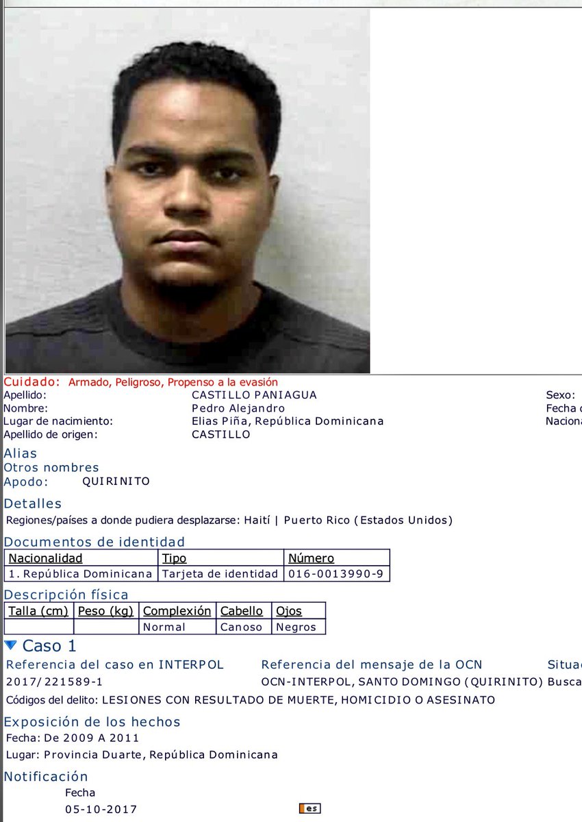 rcavada's tweet image. Caso Quirinito si fue reportado a la Interpol. Así aparece en su página web.