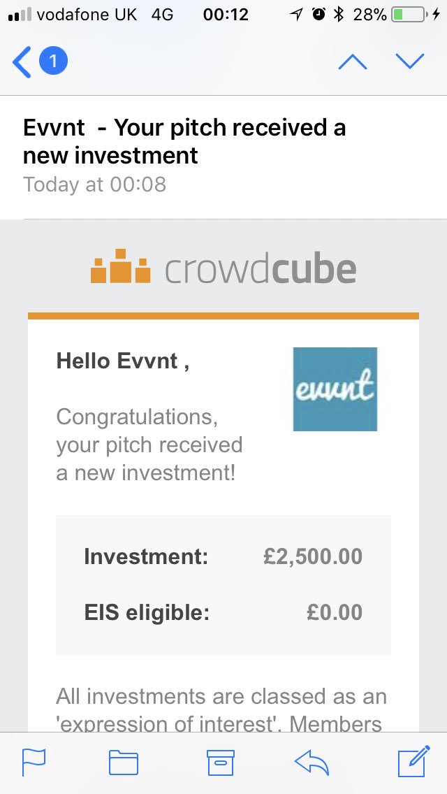 Evvnt's tweet photo. Thank your Robert for your £2.5k investment !!!  Invest in @evvnt via @crowdcube https://t.co/9w7cleMoA8 https://t.co/BKcTjsAkvP