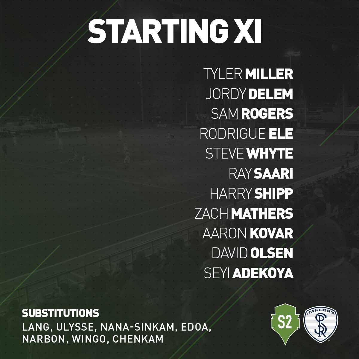 TACdefiance's tweet photo. Here is YOUR Starting XI for #SPRvSEA tonight. Let's get the three points!
#OwnThe2 #TheFuture https://t.co/gelUk2GglM