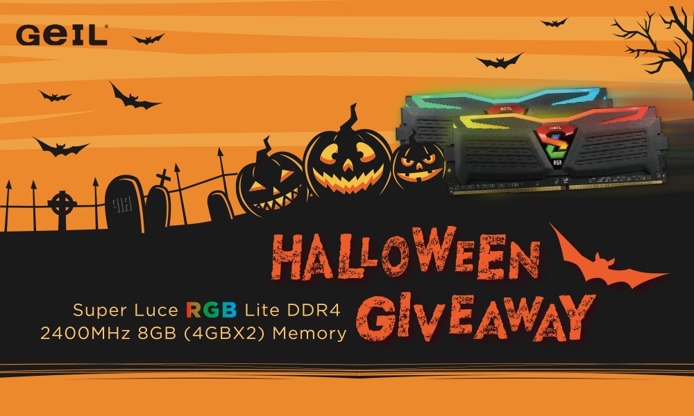 GeILMemory's tweet image. Enter for a chance to #Win #Halloween #giveaway - @GeILMemory Super Luce #RGB Lite DDR4 2400MHz 8GB (2X4GB).  goo.gl/gE8j1H