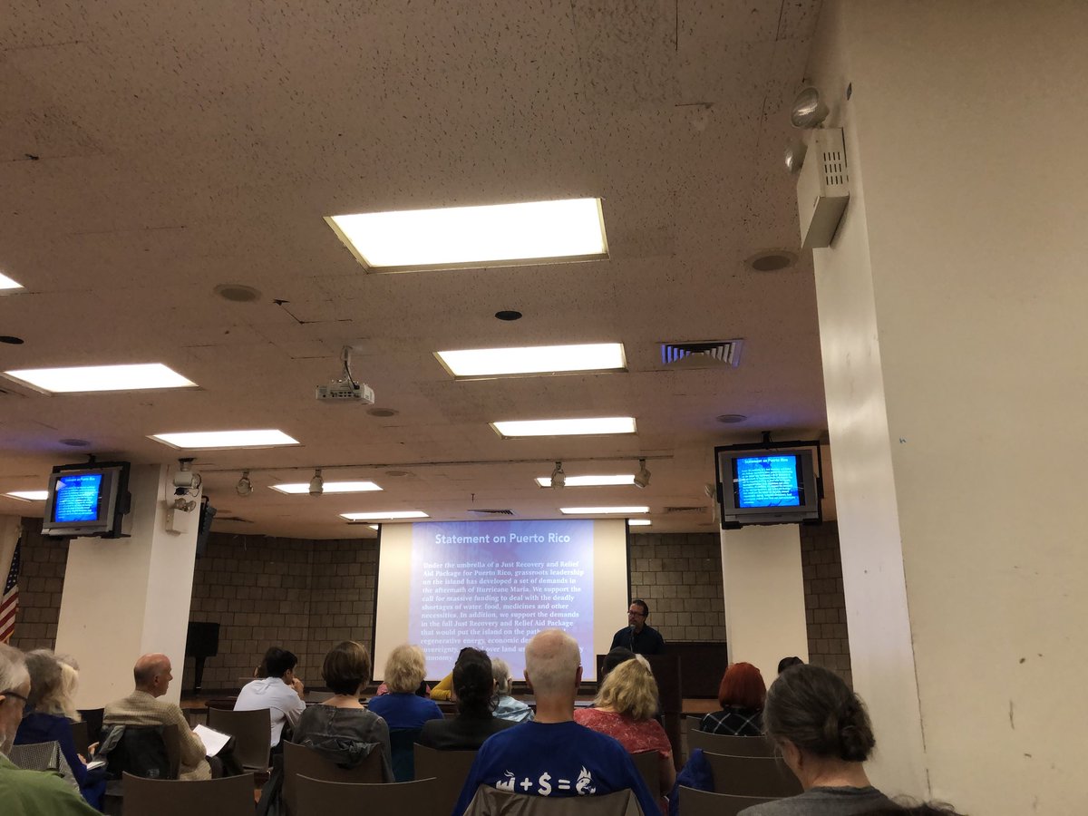 David Galarza Santa shares powerful testimony at #sandy5 organizing meeting about the state of Puerto Rico after Maria.