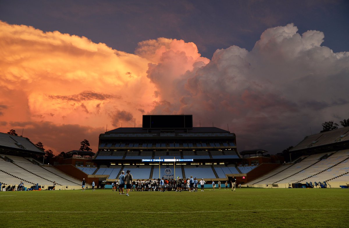 UNCFootball's tweet photo. Post-practice views. https://t.co/1pNwv1sPWK
