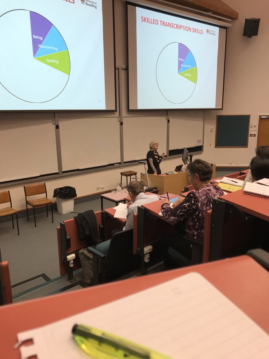 Rhona Stainthorp telling us about the importance of skilled transcription #Language&amp;Literacy conference <a href="/MasseyUni/">Massey University</a>
