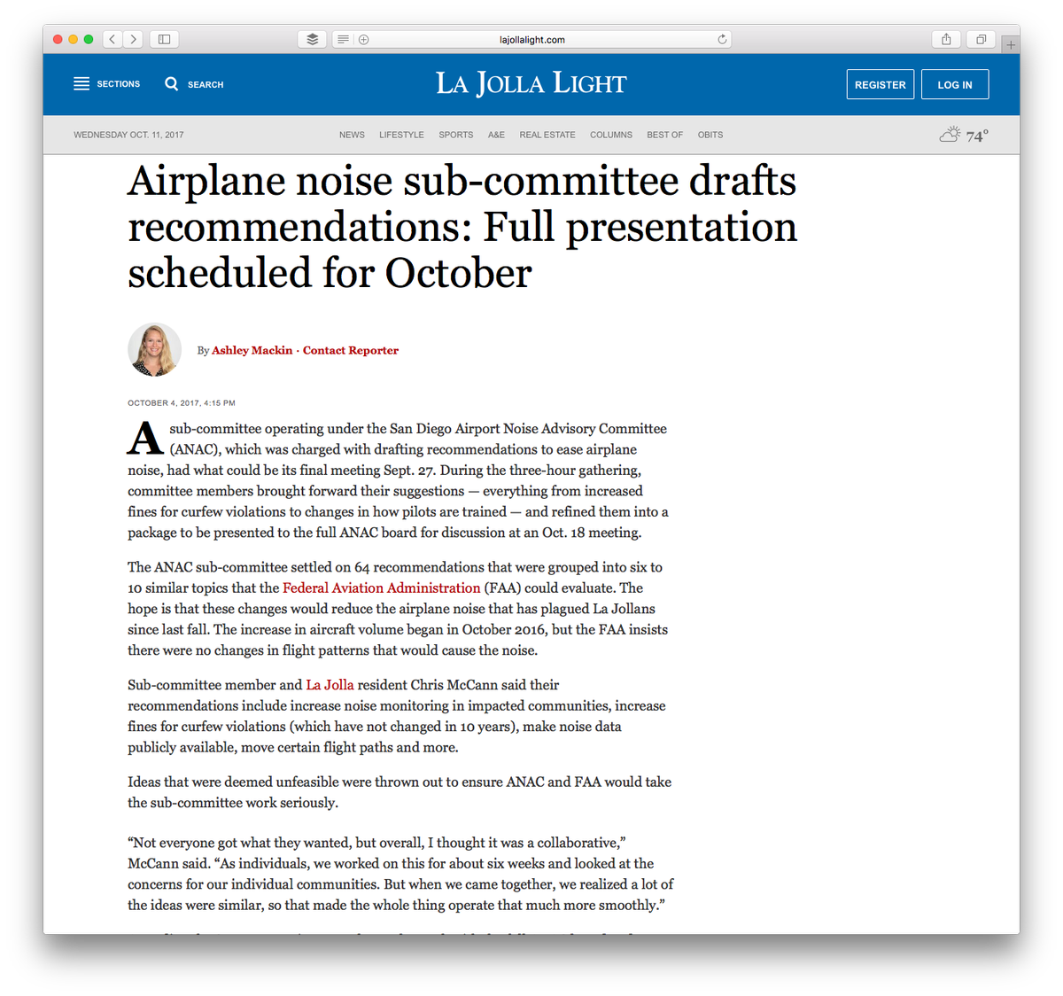 MCQuietSkies's tweet photo. La Jolla CA - San Diego #Airplanenoise sub-committee (ANAC) drafts 64 recommendations to #FAA Full preso late  Oct https://t.co/CspdpEbB5R https://t.co/0k3OWHM9Zw