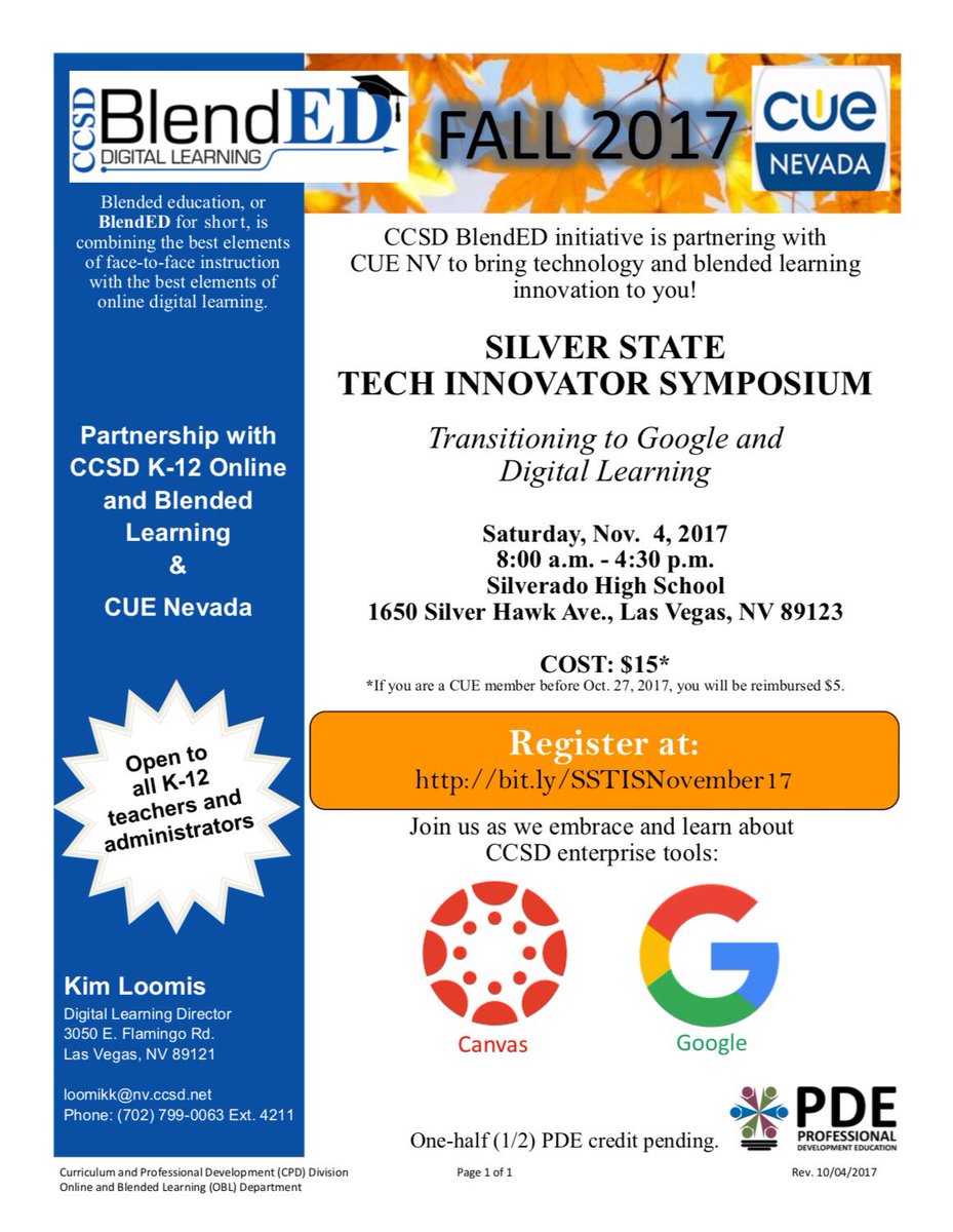 _NVSIDE's tweet photo. We are partnering w/@CCSDBlendED Department for our SSTIS. We are looking for presenters as well. https://t.co/CfdWMTAZ3w #ccsd #cuenv17 https://t.co/dlXK8HHTq5