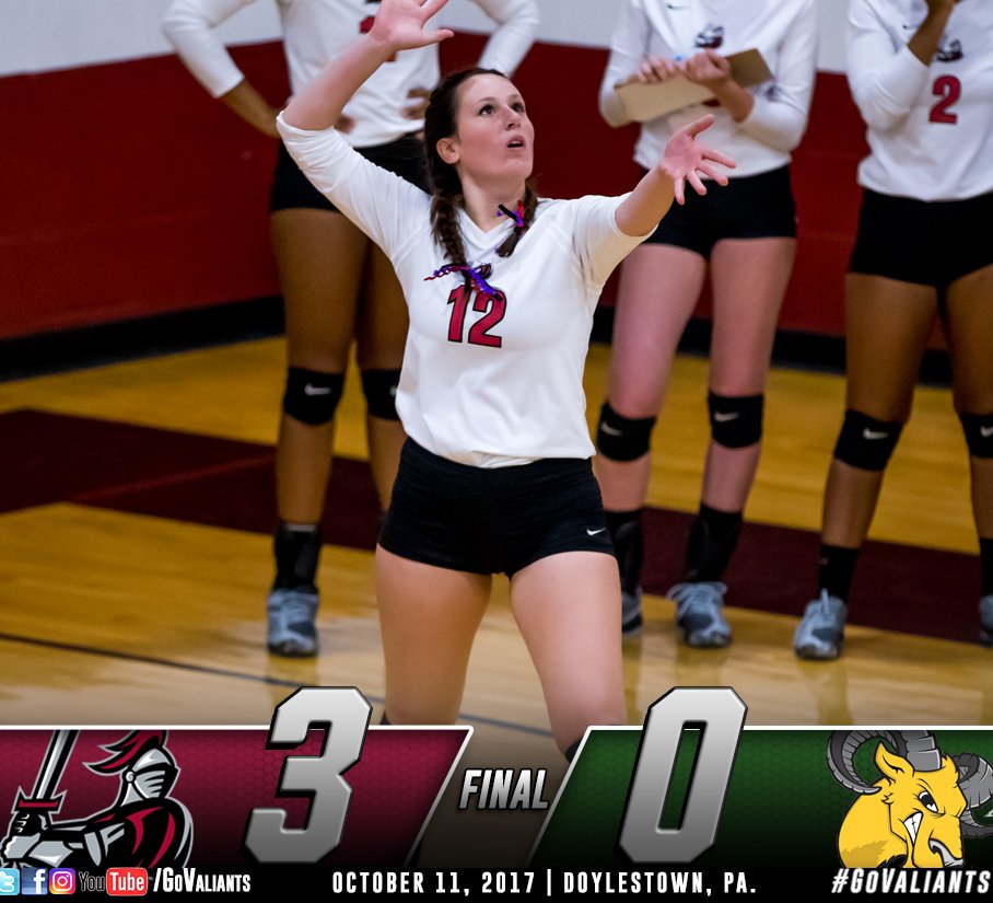 RECAP: #MVilleVB Sweeps Delaware Valley to Improve to 3-2 in MAC Freedom play! #GoValiants
Read here: govaliants.com/news/2017/10/1…