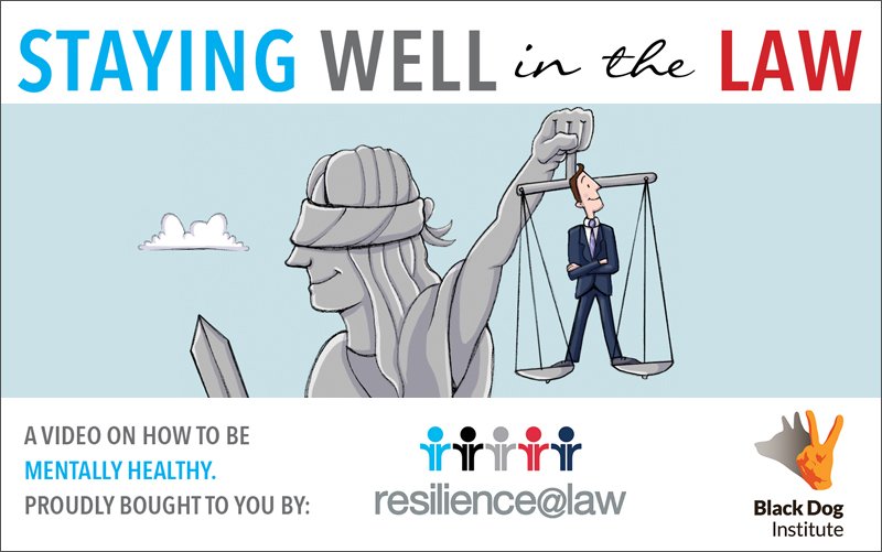 Staying well in the law. HDY collaboration between Resilience@Law, 10 other Australian law firms and the Black Dog Institute to bring awareness to mental health in the legal industry. vimeo.com/237015416