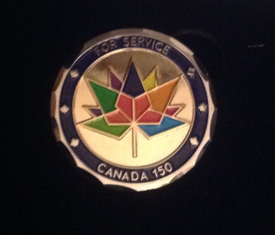 OntDemoSchools's tweet photo. @SteveClarkPC @ @OntDemoSchools Thank you for a great night. Leeds and Grenville Community members rec'd Canada 150 medals. #saveourschools https://t.co/PknpawRdox