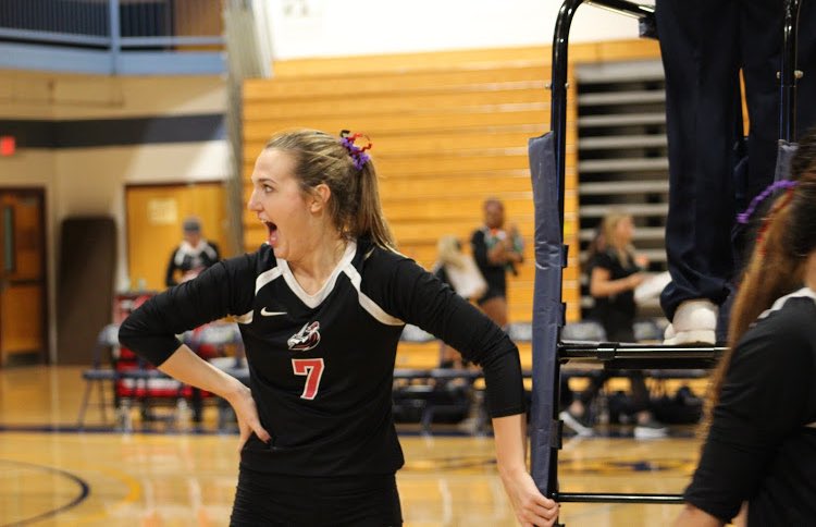 MvilleVB's tweet photo. When you find out you're the new leader in career kills.. CONGRATS KERRY! 🏐 https://t.co/OZ3pur9Ewn