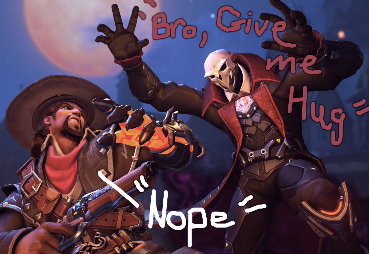 CupcakeCapper's tweet photo. Bro! All I want is a hug! ;) @NitroTearsMedia #Overwatch #overwatchhalloween #brohug https://t.co/TszQeqQRGa