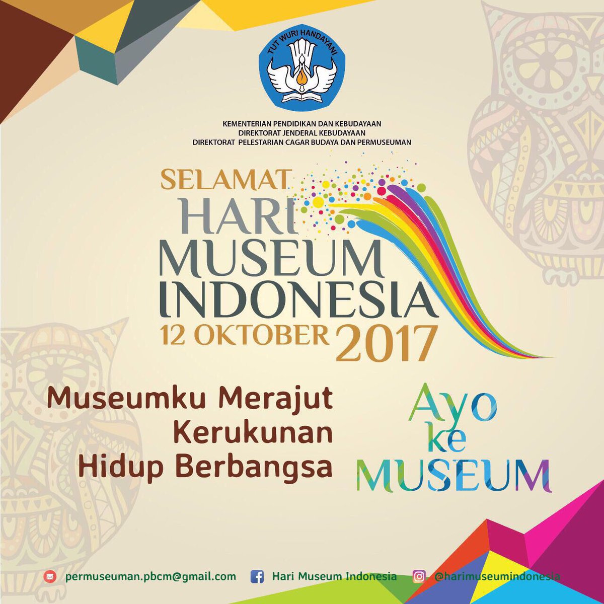 Selamat Hari Museum Indonesia! Sejak thn 2015, tgl 12 Oktober diperingati sebagai Hari Museum Indonesia.  @ditpcbm <a href="/budayasaya/">Media Kebudayaan Indonesia</a> #ayokemuseum