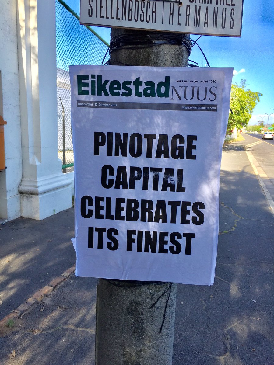 PinotageSA's tweet photo. The #PinotageDay excitement is brewing in Stellenbosch . @StellWineRoute https://t.co/UYK8JSD2Ka