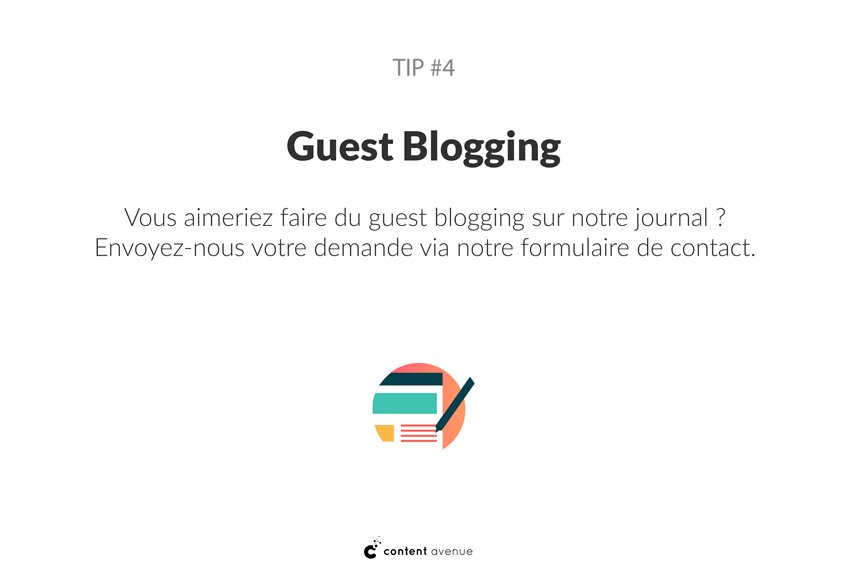 Envie de faire du  #guestblogging sur notre journal ? Envoyez-nous votre demande ici > content-avenue.fr/contact