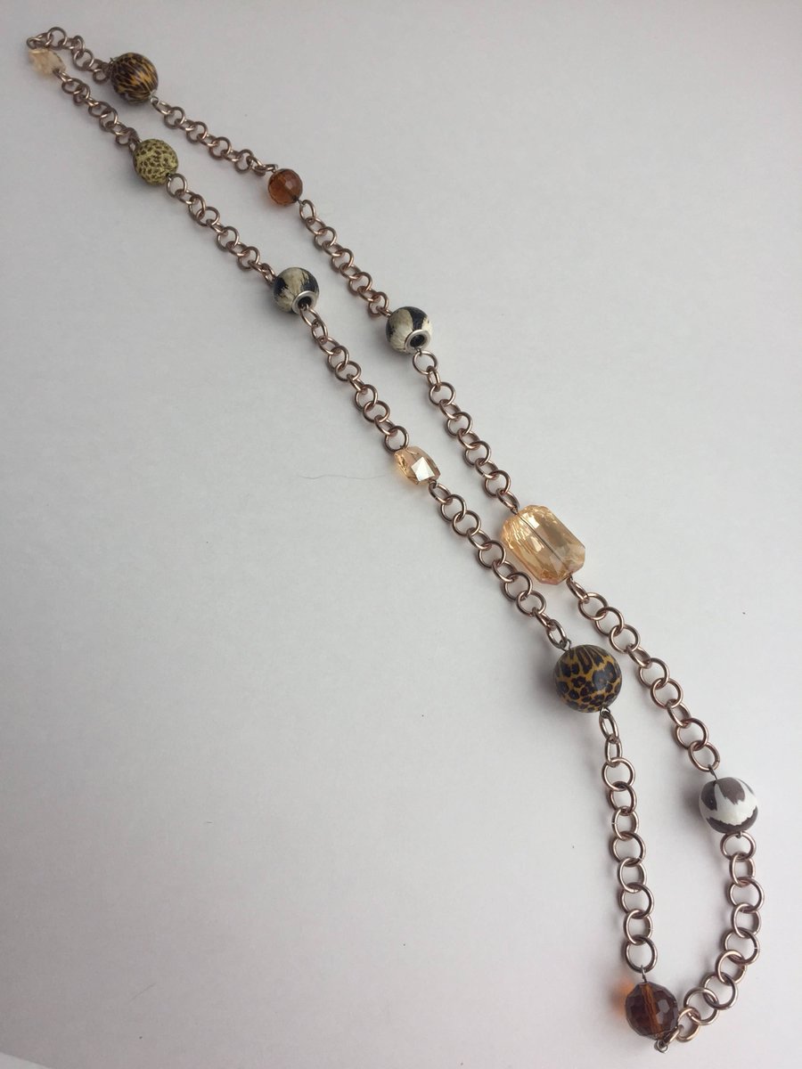 randomjewelry's tweet photo. Gold and Animal Print Long Bead and Chain Necklace https://t.co/8ac8yMfUjv #handmade #Randomjewelry https://t.co/pg11iRuc7u