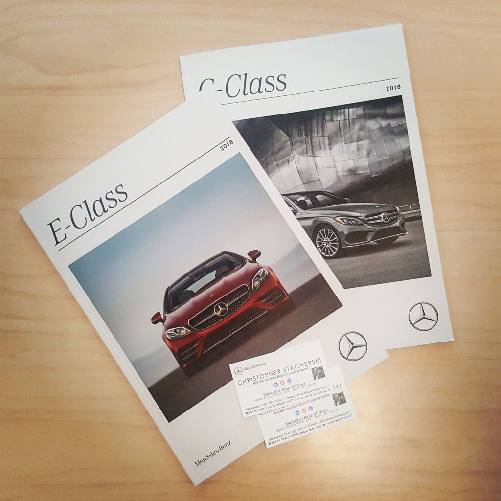 drivedetroix's tweet photo. New #2018 literature. Time for a coffe. ☕ #MercedesBenz #cclass #eclass #thebestornothing #novi #michigan https://t.co/7YDVETQ3xk