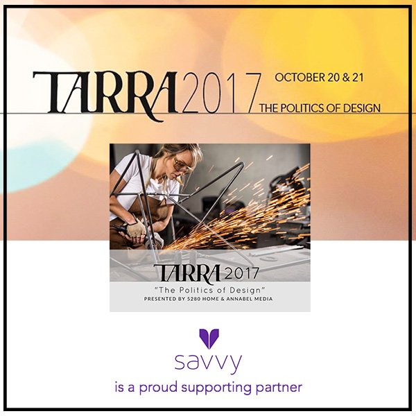 Savvy_Creative's tweet photo. Hey #Denver! Join us on Oct 20 & 21st for TARRA2017!
#colorado #savvy @DaveMomper #october #thepoliticsofdesign https://t.co/9w3MQgxFSx