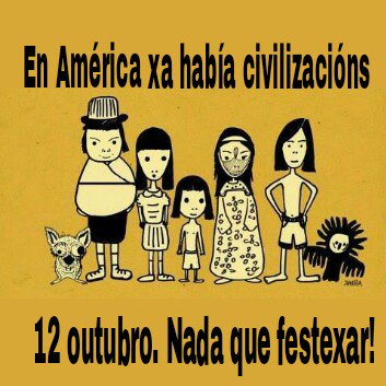 RociGz's tweet photo. O exterminio e o saqueo, non se celebran. Como cada #12Outubro xornada normal de traballo #nadaquecelebrar #nadaquefestexar #poboslibres https://t.co/NjScMHk4ZJ