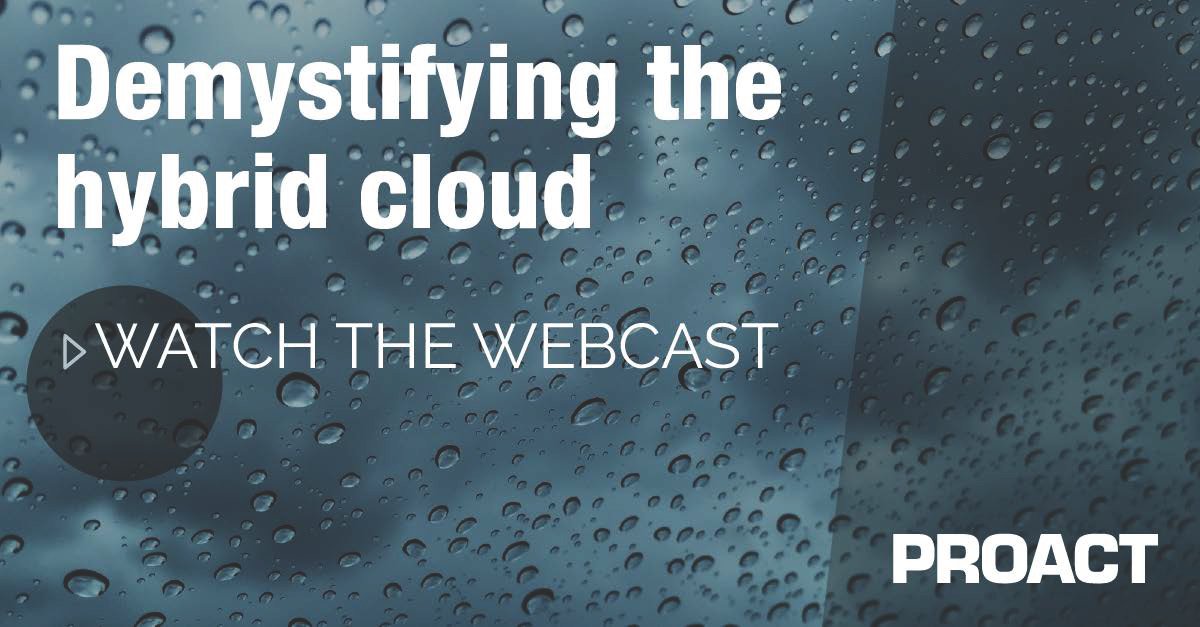 ProactDK's tweet image. Find ud af, om en hybrid cloud platform er den bedste løsning for din virksomhed. Se vores webcast! connect.proact.eu/demystifying-t…