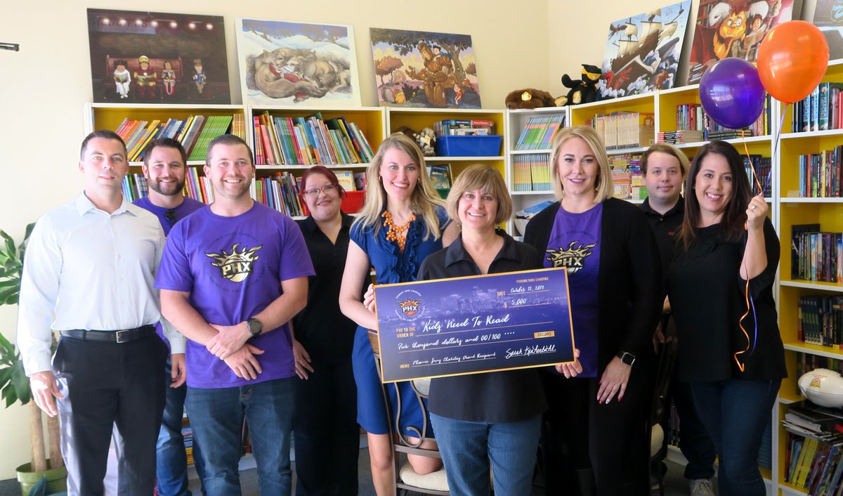 Were presented with $5000 grant by <a href="/SunsCharities/">Suns Charities</a> for our work providing literacy programs to children via #PageCoach! #SunsAssist #SUNSat50