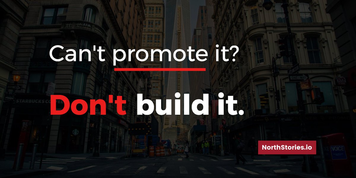 Northboundio's tweet photo. Do not produce something that you cannot promote. 📢 #SaaS #indiebiz #prodmkt https://t.co/UJfqJopqBb