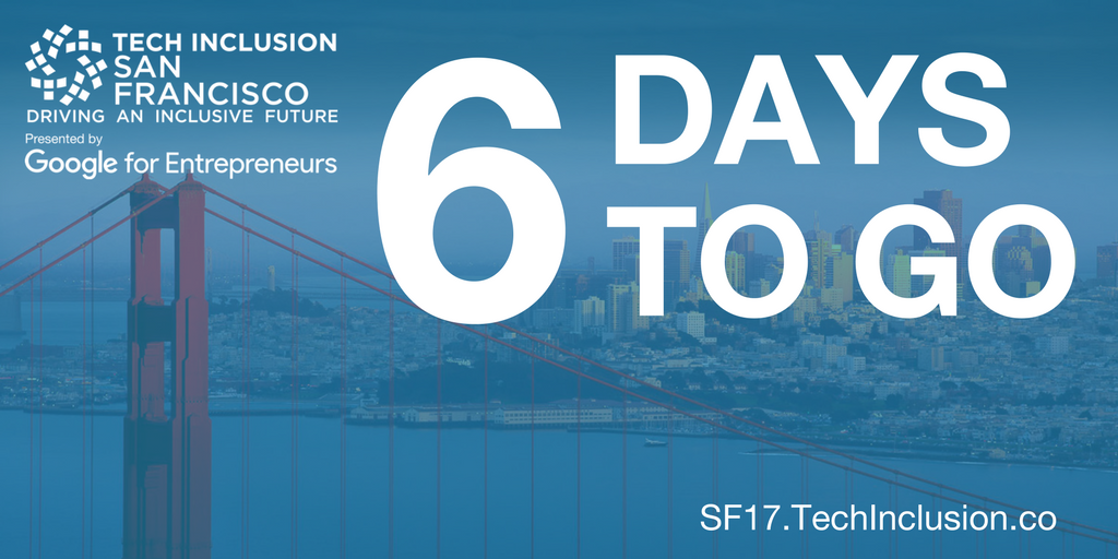 techinclusionco's tweet photo. 6 days until the next #TechInclusion - Our flagship event in #SF Oct 17-19 Join us! https://t.co/Oz9dxAFt9w (tickets are thinning out) https://t.co/YdhkKHxgY0