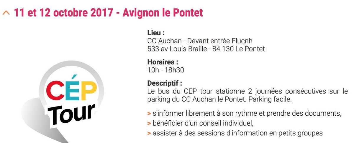 TransitionsPaca's tweet photo. #CEPTour: comme hier, les conseillers du #Fongecif PACA vous attendent aujourd’hui sur le parking de #Auchan Le Pontet, de 10h à 18h30 https://t.co/jb2kO247rm