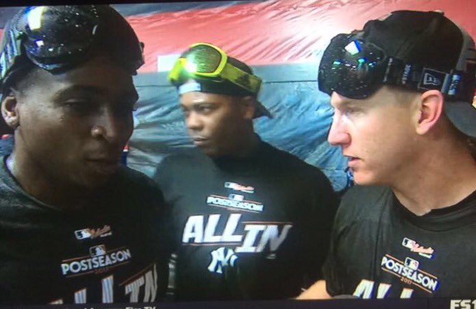 nonfungiville's tweet photo. Huge moment for three former @LouisvilleBats! 

Congrats to @DidiG18, @FlavaFraz21, &amp; @AChapman_105 on leading the Yankees to the ALCS!! https://t.co/tgNWHOJXl2