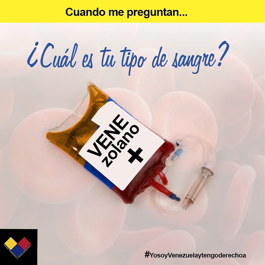 Sangre tricolor es lo que porta el venezolano de ahí el amor arraigado hacia nuestro país #YosoyVenezuelaytengoderechoa