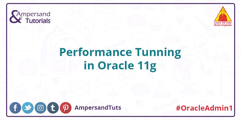 AmpersandTuts's tweet image. Performance Tunning In Oracle 11g
goo.gl/j8fC2k | #AmpersandTutorials

#Oracle #OracleAdmin #OracleDBA #Oracle11g #Tutorials
