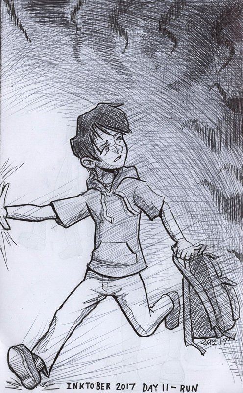 RadPuppeteer's tweet photo. Inktober Day 11 - Run. He looked more annoyed than scared from being chased... #inktober #inktober2017 #puppetart #puppetocs https://t.co/lttrvD1U8h