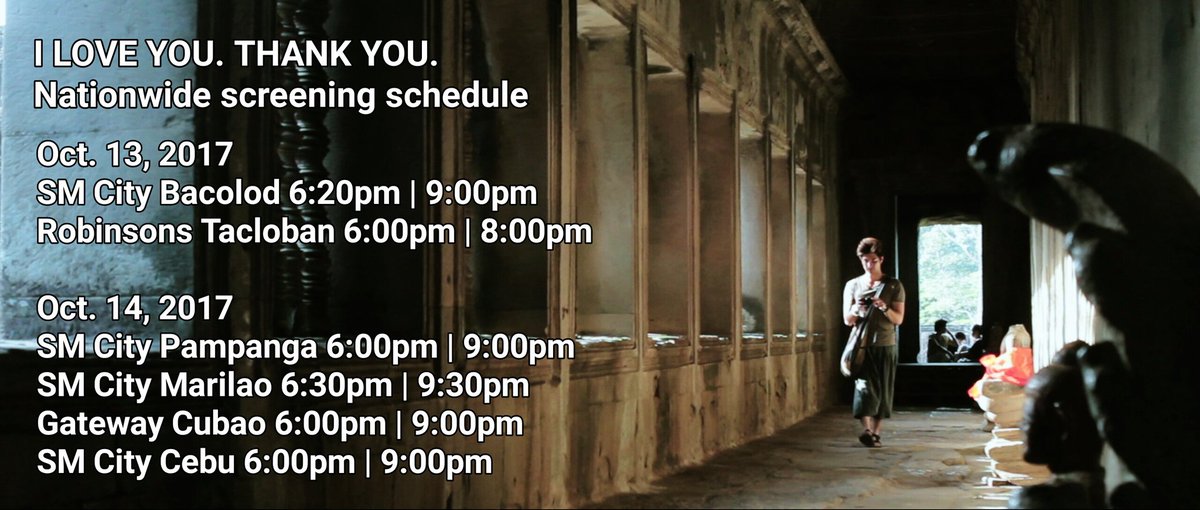 143ThankYou's tweet photo. Eto na ang updated screening schedule for Oct. 13 and 14. Sweldo time kaya punuin na ang mga sinehan, mga bes! #ILoveYouThankYou https://t.co/LL5OjCkHde