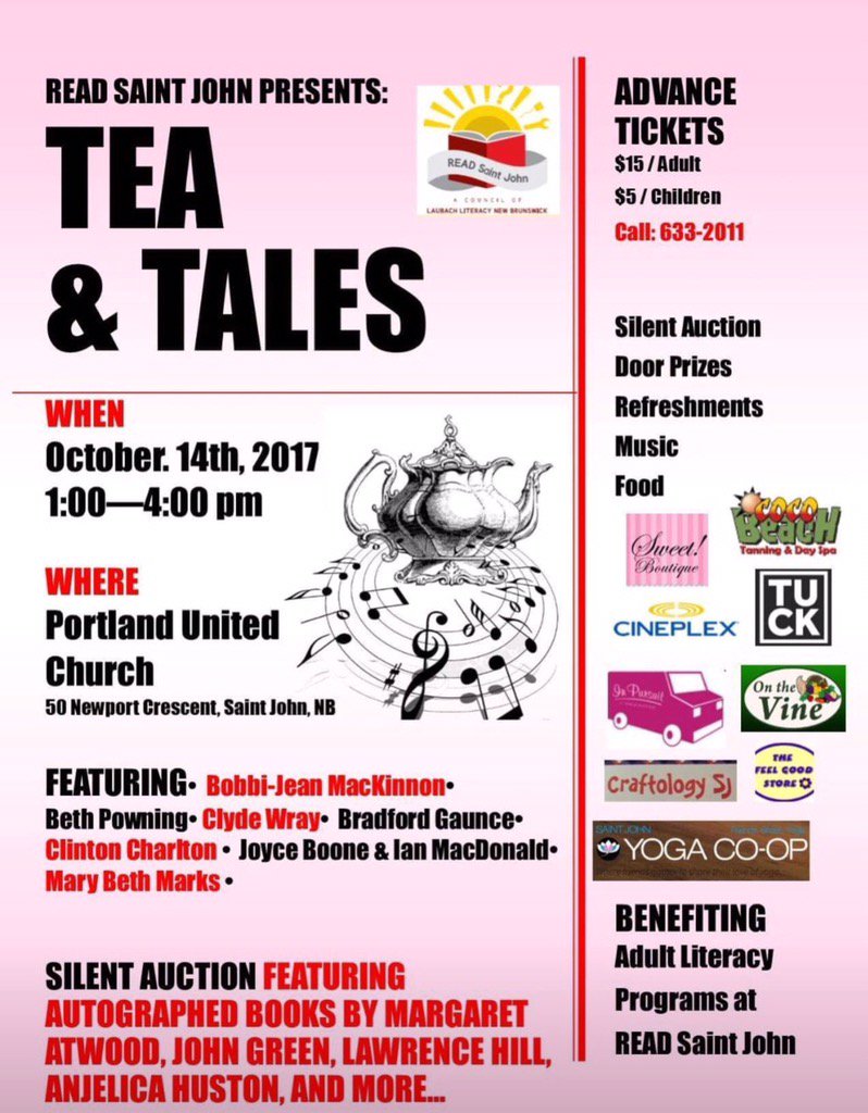 Updated info re fundraiser for <a href="/readsaintjohn/">Read Saint John Ltd.</a> in #SaintJohn #NB Sat Looking forward to participating #literacy #read