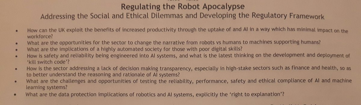 JPatonPhilip's tweet photo. @TheTechLawyer some pressing questions asked at the @PolicyUK event today #4IR https://t.co/rUNW4Fv14R