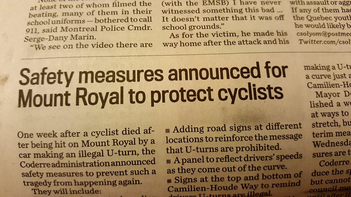 Beverly_Akerman's tweet photo. A measured approach to safety by @DenisCoderre et al. #vivamtl https://t.co/ozktBvkLZM
