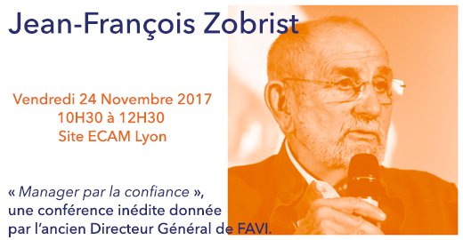 Invité d’exception au #factorynov de #ecamexpert : Assistez à la conférence de Jean-François Zobrist en cliquant ici bit.ly/2wU0jkm