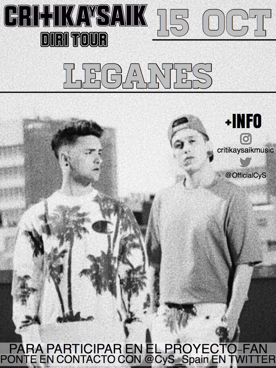 CyS_Spain's tweet photo. Si vas al concierto de este domingo en LEGANES contacta con nosotras para participar en el proyecto-fan!! https://t.co/sXPdWwAUFa