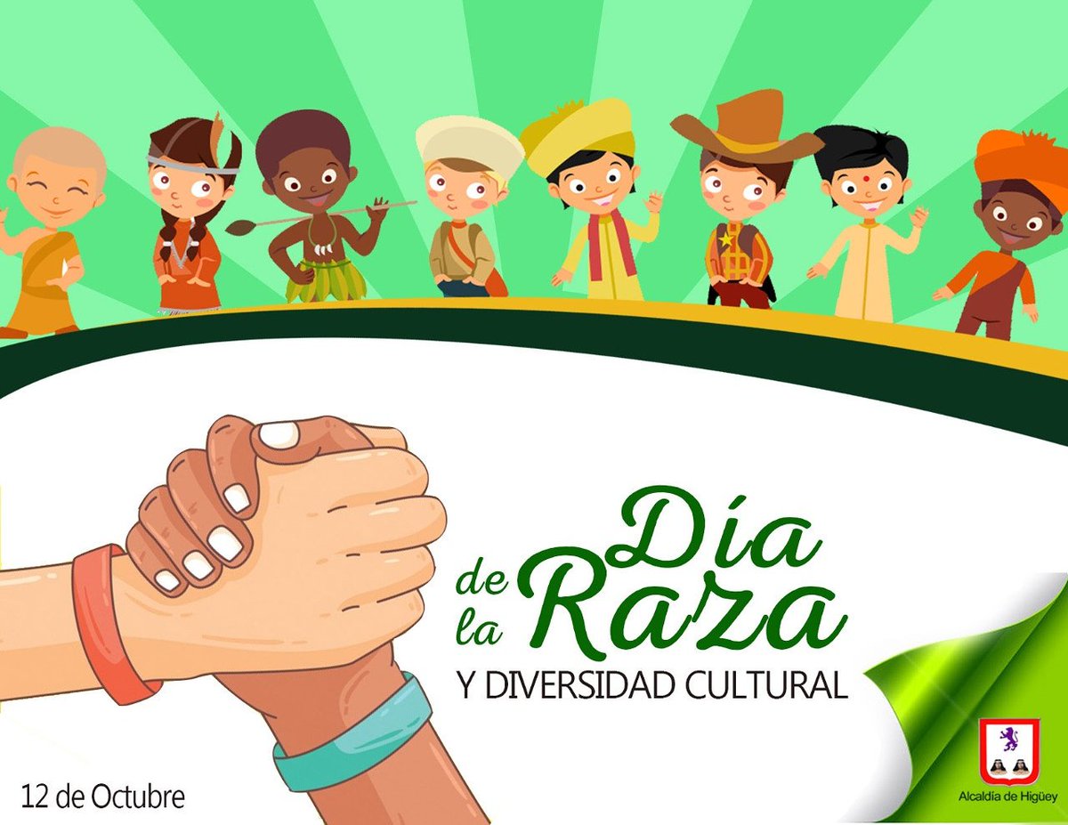 AlcaldiaHiguey's tweet photo. Día de la Identidad y Diversidad Cultural
#díadelaraza👨🏿👨🏼👩🏽👳🏼💂🏻👵🏾 

#AlcaldíaHigüey https://t.co/ALlJIb6WN3