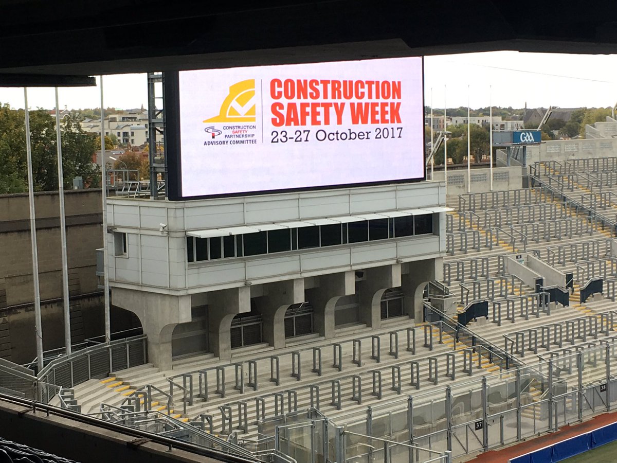 ddccarey's tweet photo. Construction Safety Week makes the scoreboard at Croke Park #cifsafety17 #Cifconference https://t.co/pugh2rfUoD