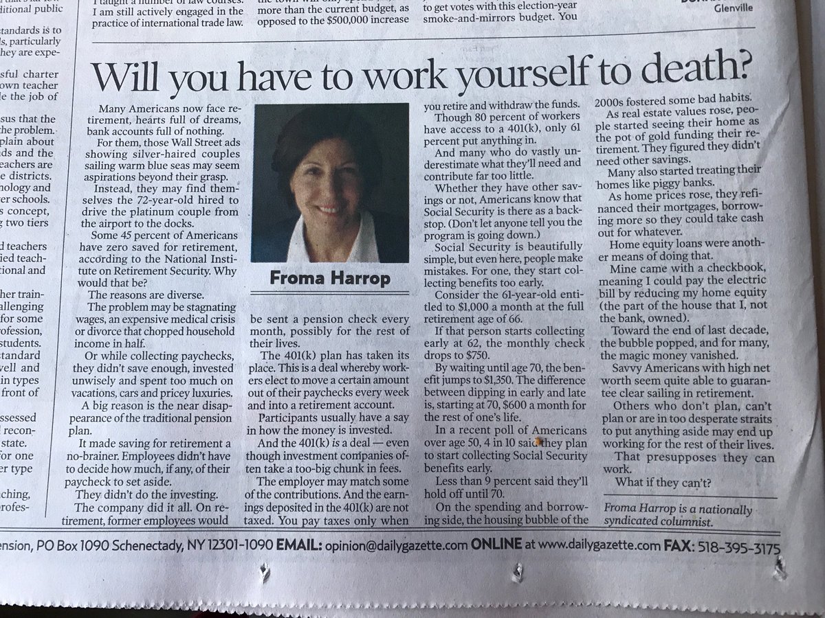 c_muran's tweet photo. What an article in this morning's newspaper! If you can get a plan B in place-do it now! #planb #retirement #icanhelp https://t.co/uhsAMCctIq
