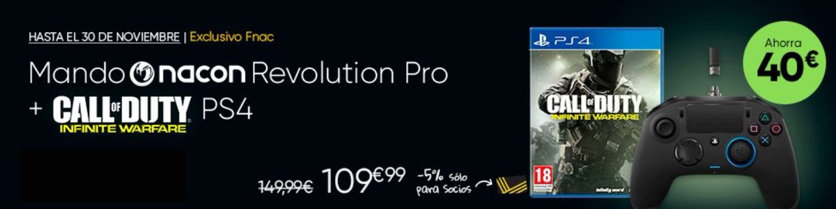 Fnac_Gamers's tweet photo. Y ojito con este super pack de #NaconRevolutionPro + CODIW, ¡porque te ahorras 40€ muy ricos!🎮https://t.co/x8uguSfJH5 @NacongamingES https://t.co/C1bo5LXPNZ