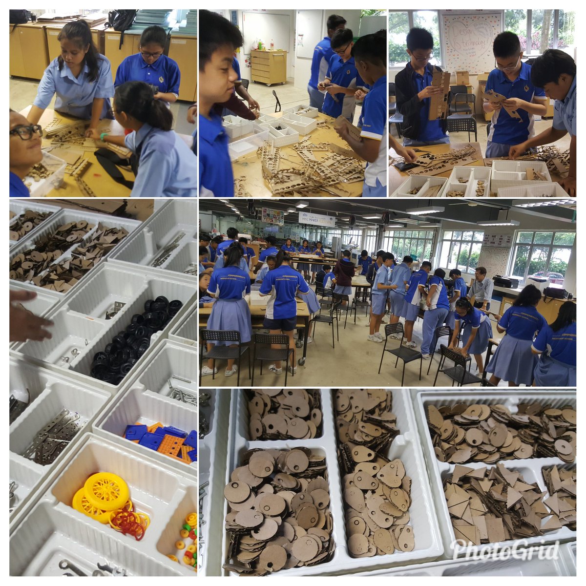 Students did great job in recycling and sorting of used materials in post exam activities. ...they look so mesmerised! 😃