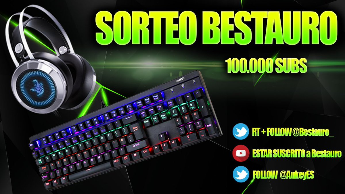 🔥SORTEO 100.000 SUSCRIPTORES🔥

TECLADO MECÁNICO LED + HEADSET

RT+FOLLOW <a href="/Bestauro_/">Bestauro</a> 
SUB youtube.com/bestauro
FOLLOW @AukeyES
