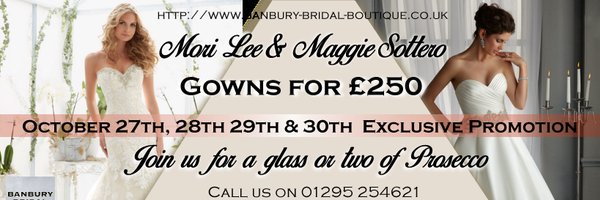 Our next #bridal event is only two weeks away.  The very best #gowns at only £250 during the weekend.  Call 01295 254621 for an appointment.