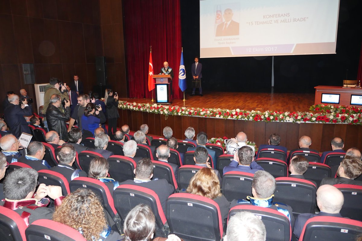 ofgumrukcuoglu's tweet photo. Türkiye Büyük Millet Meclisi Başkanımız Sayın İsmail Kahraman'ın verdiğil "15 Temmuz ve Milli İrade" konulu konferansa katıldık . https://t.co/0DyUtqxQ5v