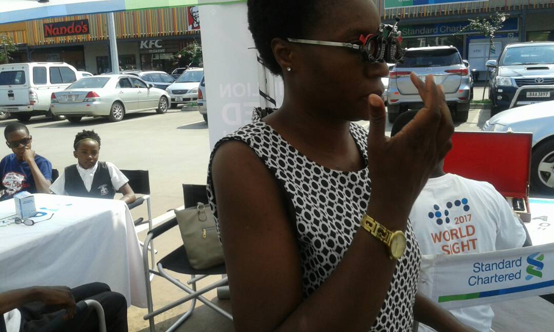 Sightsavers's tweet photo. It's #WorldSightDay! Celebrations happening around the world, including #Zambia where  @StanChart are holding eye screenings to mark the day https://t.co/OMFYhQOe9J