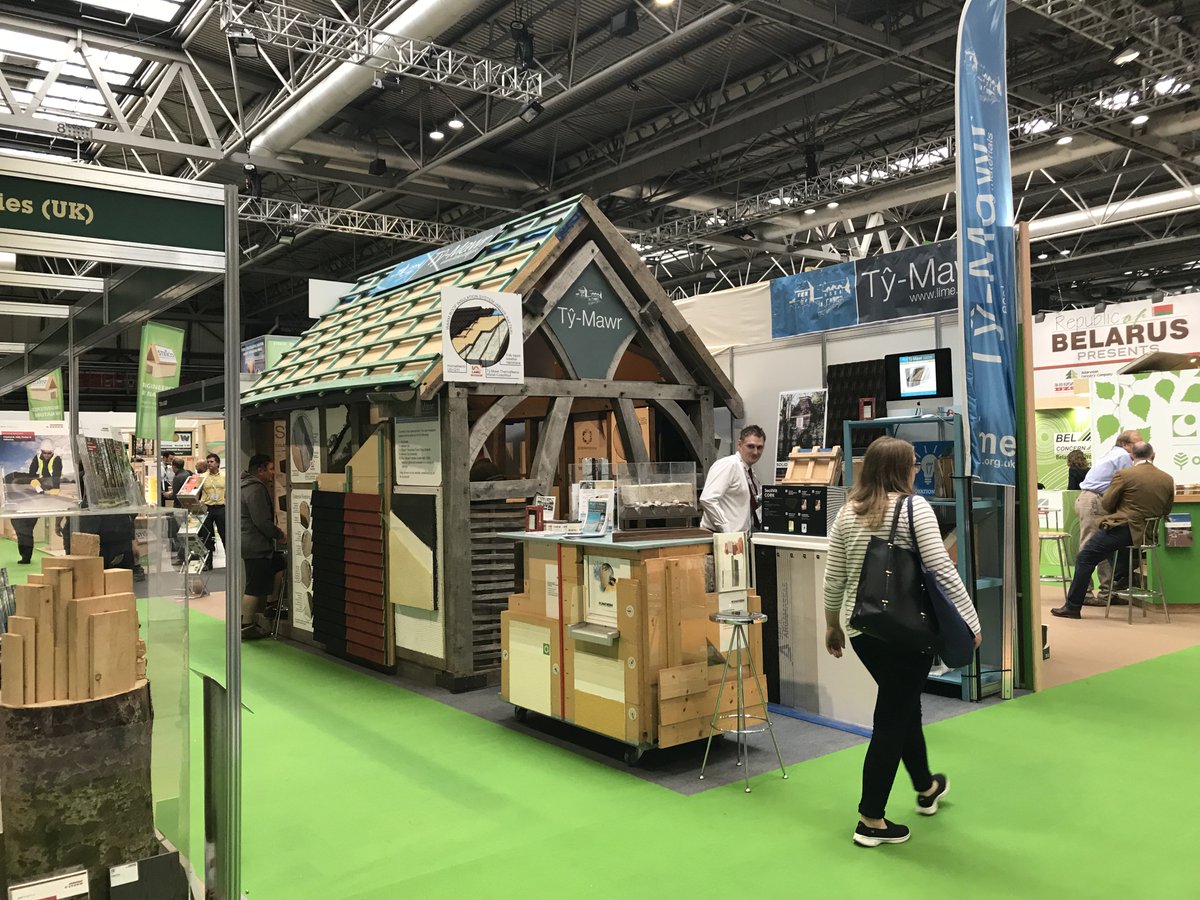 TyMawrLime's tweet photo. All set-up at #TimberExpo2017 at the #NEC! Looking forward to welcoming visitors to show off our LABC registered, sustainable timber frame wall build-ups, roof and floor options as well as our Syflaen foundation system for new builds! https://t.co/pNNJSD5kuf