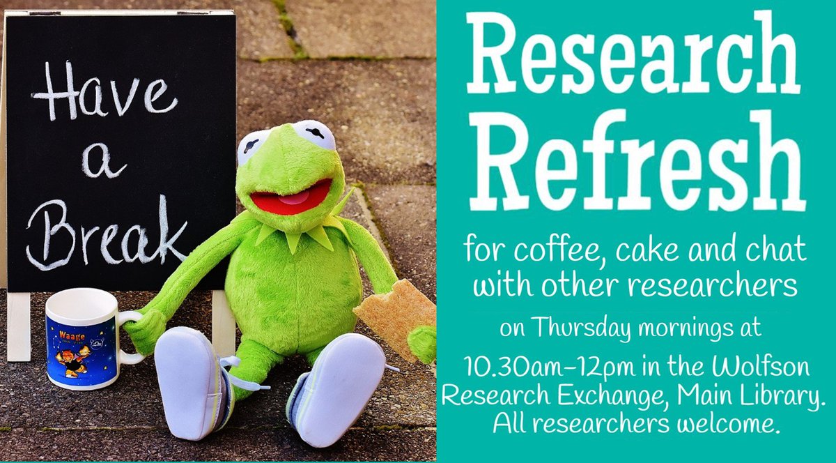 ResearchEx's tweet photo. It's Thursday, which means it's time for #ResearchRefresh! Join us 10.30am-12pm for coffee, cake and chat https://t.co/B4esMrlhAy